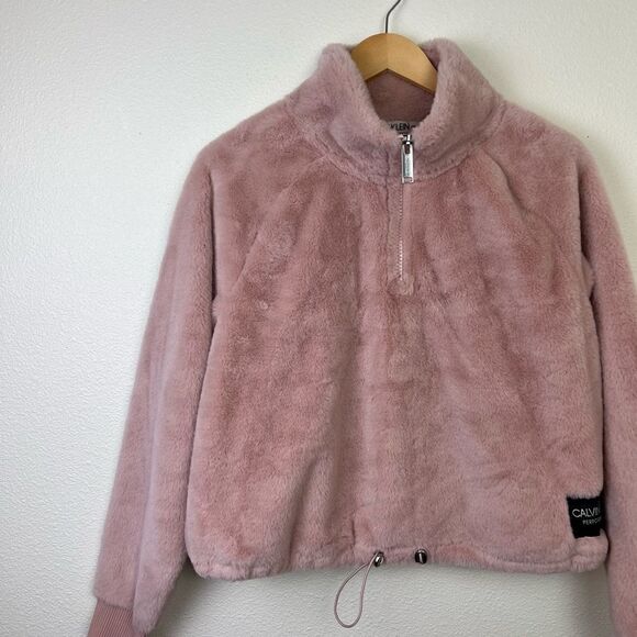 Calvin Klein Performance Pink Fuzzy Sweatshirt L - Picture 4 of 9